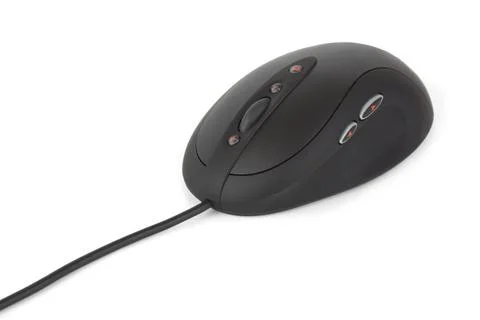 Computer mouse and cable Computer mouse and cable isolated on white backgr... Stock Photos