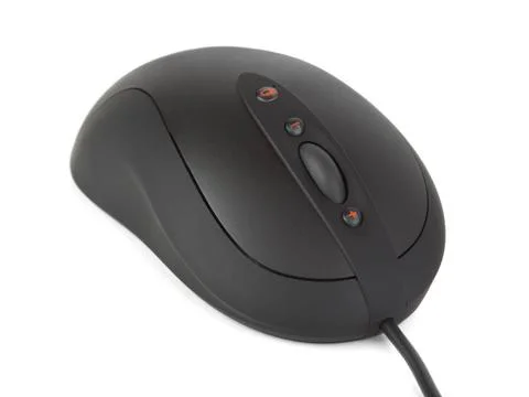 Computer mouse and cable Computer mouse and cable isolated on white backgr... Stock Photos