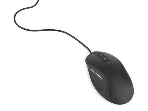 Computer mouse and cable Computer mouse and cable isolated on white backgr... Stock Photos