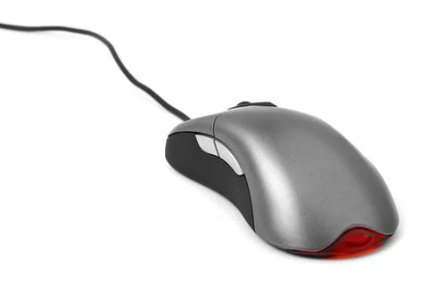 Computer mouse and cable Computer mouse and cable isolated on white backgr... Stock Photos