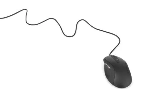 Computer mouse and cable Stock Photos