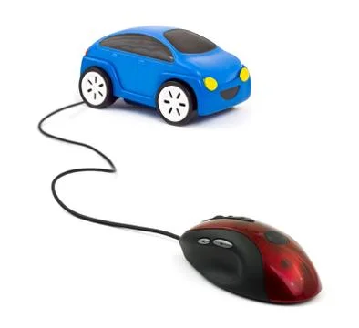 Computer mouse and car Foto stock