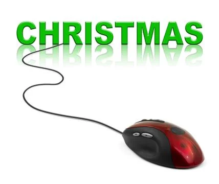 Computer mouse and christmas Stock Illustration