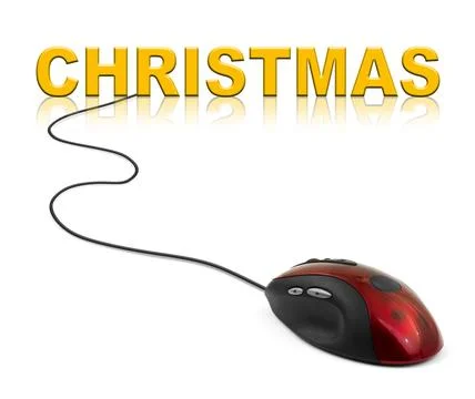 Computer mouse and Christmas Stock Photos