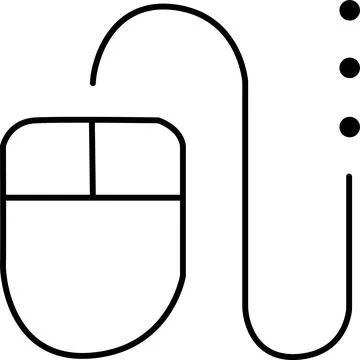 Computer mouse and cord Vector Stock Illustration