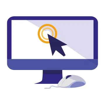 Computer with mouse and cursor Stockillustratie