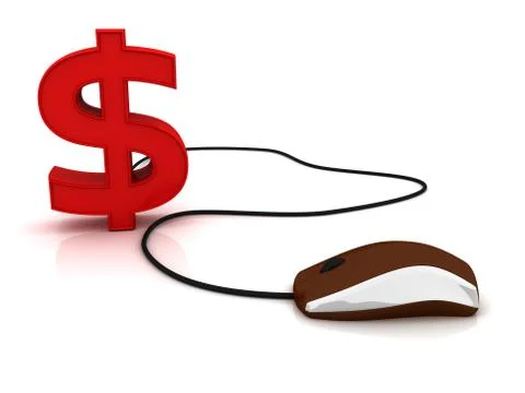 Computer mouse and dollar symbol Stock Illustration