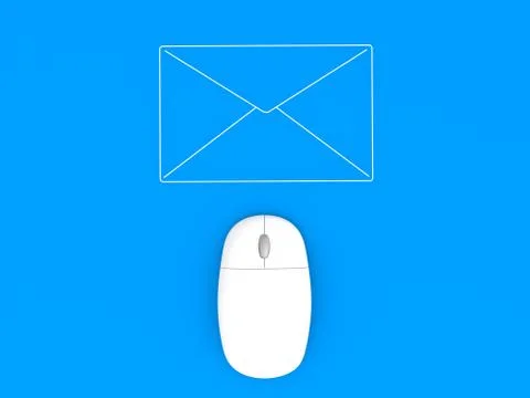 Computer mouse and envelope . Stock Illustration