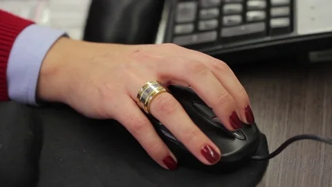 Computer mouse and hand Stock Footage 77046647