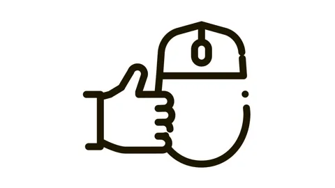 Computer mouse and hand gesture good Icon Animation Video stock 145757824