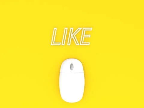 Computer mouse and the inscription LIKE. Illustrazione stock