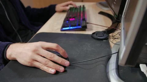 Computer Mouse And Keyboard Stock Footage 142354027