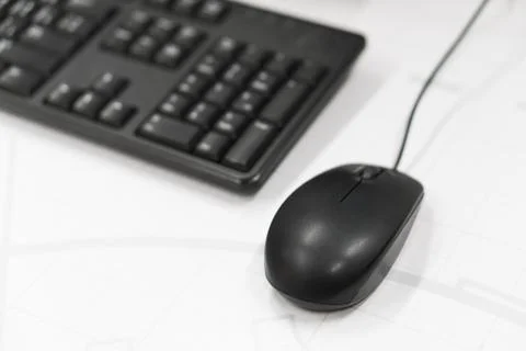 Computer mouse and keyboard Stock Photos