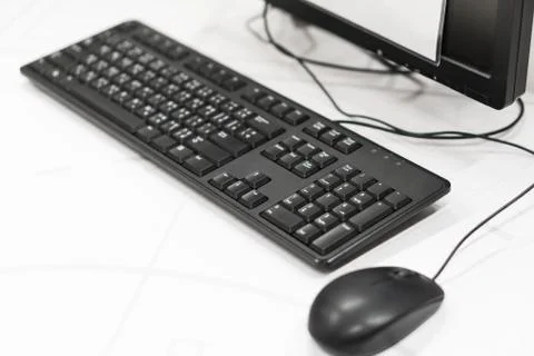 Computer mouse and keyboard Stock Photos