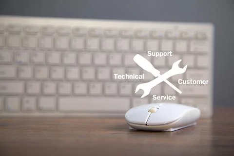 Computer mouse and keyboard. Technical Support Customer Service Stock Photos