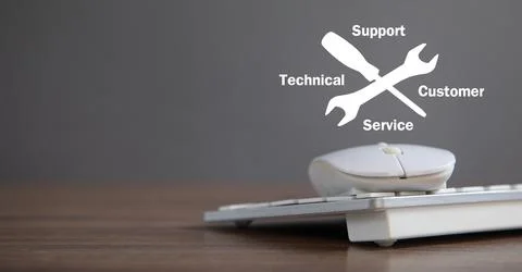 Computer mouse and keyboard. Technical Support Customer Service Stock Photos