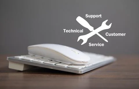 Computer mouse and keyboard. Technical Support Customer Service Stock Photos