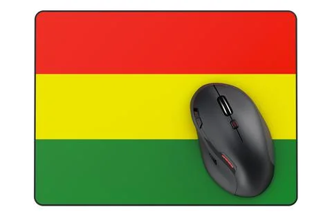 Computer mouse and mouse pad with Bolivian flag, 3D rendering 스톡 일러스트