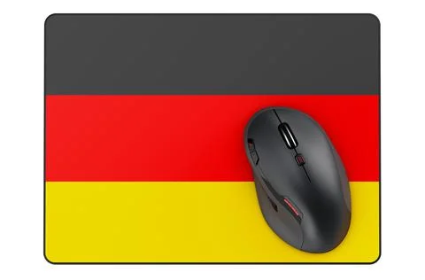 Computer mouse and mouse pad with Germany flag, 3D rendering 스톡 일러스트