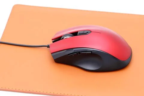 Computer mouse and mouse pad Stock Photos