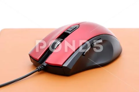 Computer mouse and mouse pad Stock Photos