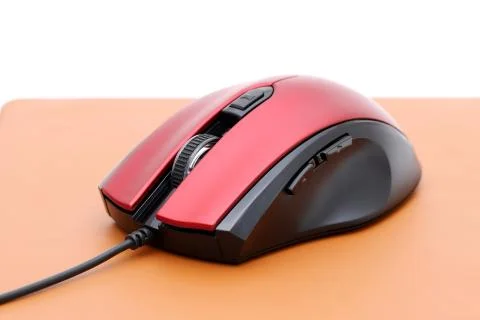 Computer mouse and mouse pad Stock Photos