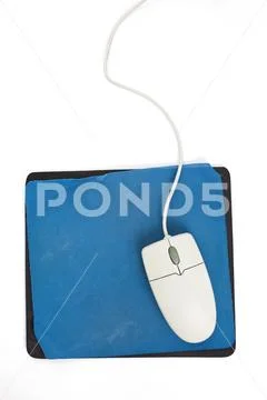 Computer Mouse and old Mouse pad Stock Photos