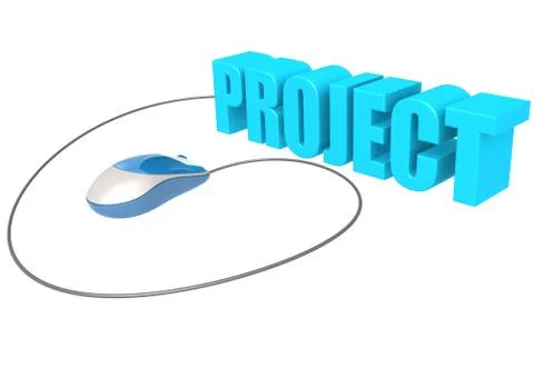 Computer mouse and project Stock-Illustration