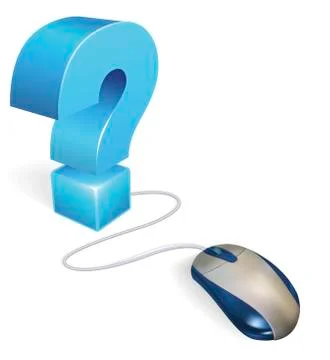 Computer mouse and question mark concept 스톡 일러스트
