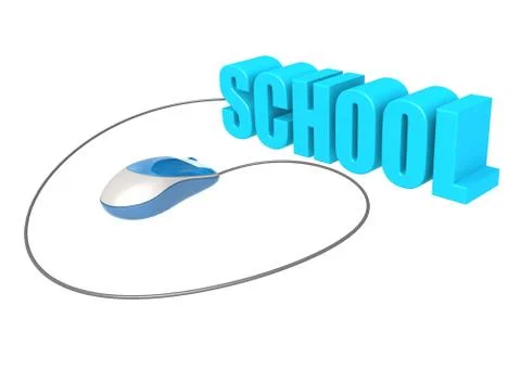 Computer mouse and school Stock Illustration