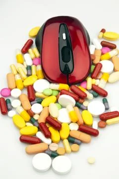 Computer mouse and tablet 스톡 사진