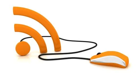 Computer mouse and wi-fi symbol Stock Illustration