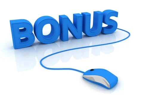 Computer mouse and the word Bonus Stock Illustration