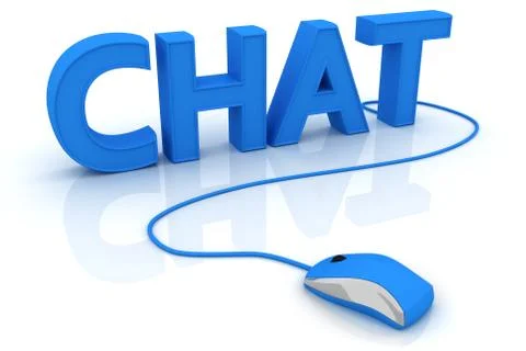 Computer mouse and the word Chat Stock Illustration