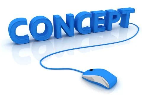 Computer mouse and the word Concept Stock Illustration