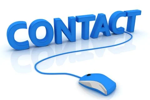 Computer mouse and the word Contact Stock Illustration