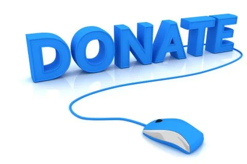 Computer mouse and the word Donate Stock Illustration