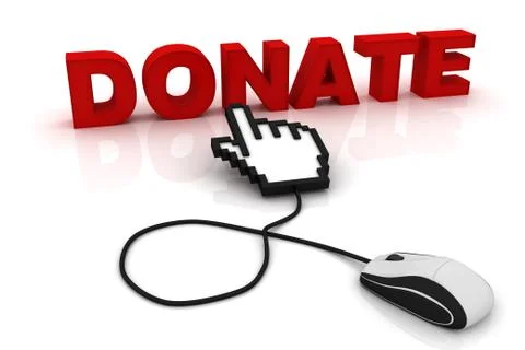 Computer mouse and the word Donate Stock Illustration