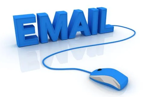 Computer mouse and word E-mail Stock Illustration