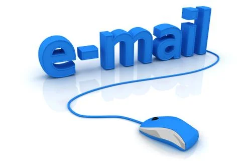 Computer mouse and word E-mail Stock Illustration