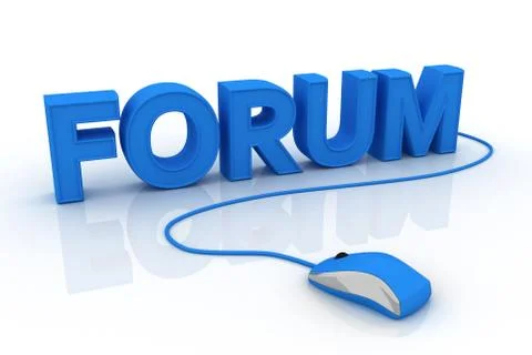 Computer mouse and word Forum Stock Illustration