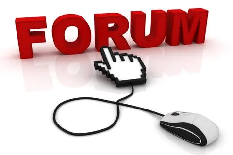 Computer mouse and word Forum Stock Illustration