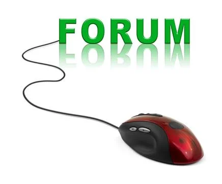 Computer mouse and word Forum Computer mouse and word Forum - internet con... Stock-Fotos