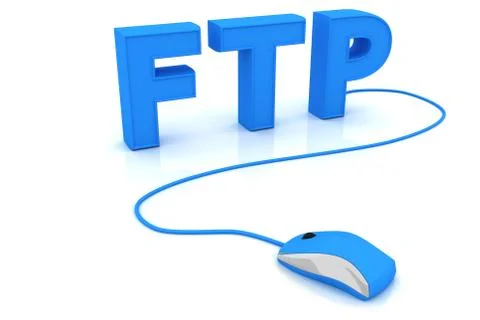 Computer mouse and the word FTP Stock Illustration