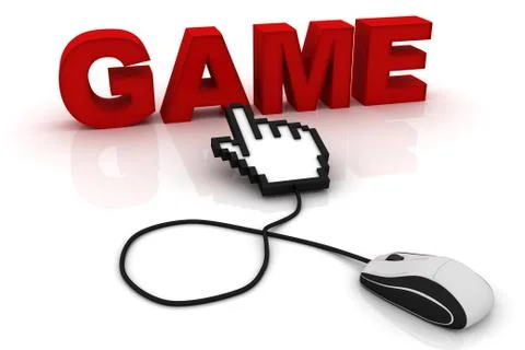 Computer mouse and the word Game Stock Illustration