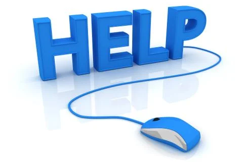 Computer mouse and the word Help Stock Illustration