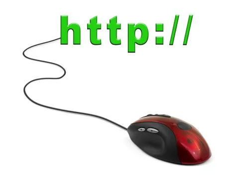 Computer mouse and word http Foto stock