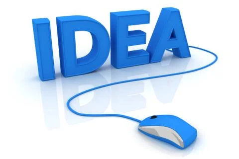 Computer mouse and the word Idea Stock Illustration