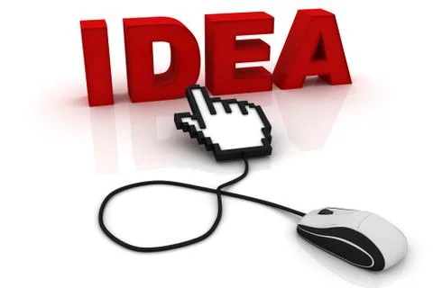 Computer mouse and the word Idea Stock Illustration