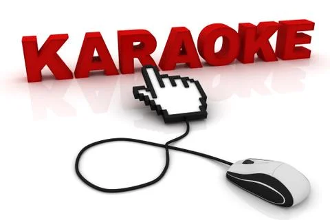 Computer mouse and the word Karaoke Stock Illustration